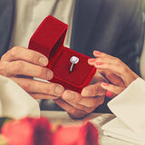 6PCS Red Velvet Ring Box Jewelry Display Case Holder Gift Heart Boxes