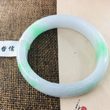 Zheru Jewelry Natural Jadeite Bracelet Double Green 54-62mm Princess Jade Gift