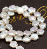11MM 20Pcs Flat Flower Baroque Natural Freshwater Pearl Beads Charms