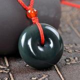 Hetian Jade Pendant Jewelry QINGYU Peace Buckle