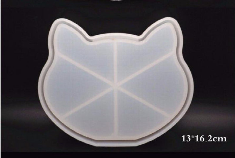 Heart-shaped Cat Head Silicone Mould for Resin Crafts