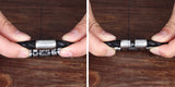 Men's Stainless Steel and Leather Bracelets - 3 Sizes