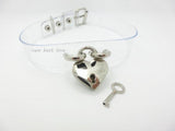 Harajuku Hot Rivet Transparent Heart Lock Choker Necklace