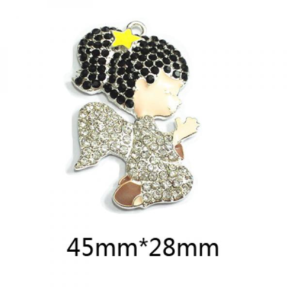 10pcs/bag Christmas Series 2: Rhinestone Snowman,Angel Girl Enamel Santa Pendant