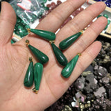 Natural Malachite Water Drop Pendant Crystal Healing Stone