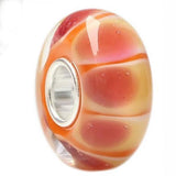 925 Silver Large Hole 3D Colorful Flowers Glass Charm Beads