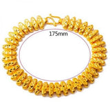 Yellow Carved Flower Women's Bracelet Short Chain Plated Bracelet