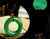 Green Chalcedony Pendant Necklace Sweater Chain Jewelry