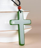Myanmar Natural Green Jade Cross Pendant