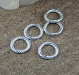 200pcs Antique Bronze Twisted Ring Charms Pendants