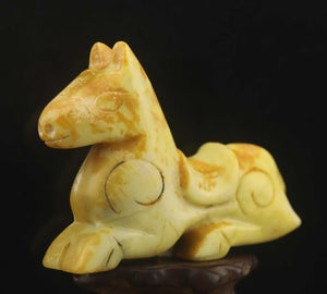 Hand Carved Natural Jade Horse Pendant