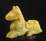 Hand Carved Natural Jade Horse Pendant