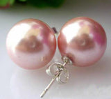 12mm Pink South Sea Shell Pearl Stud Earrings
