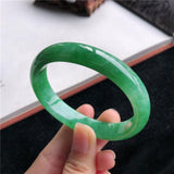 Zheru Jewelry Natural Burmese Jadeite Green Bracelet