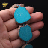 Natural Turquoises Stone Slice Spacer Loose Beads For DIY Pendant Necklace