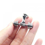 Fitness Barbell Men Pendant Stainless Steel Hot Pendant