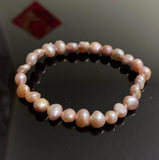 Baroque Freshwater Pearl Elastic Bracelet - Pink Lavender