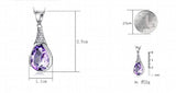 Amethyst Wishstone Pendant Necklace for Women, Engagement Party Jewelry