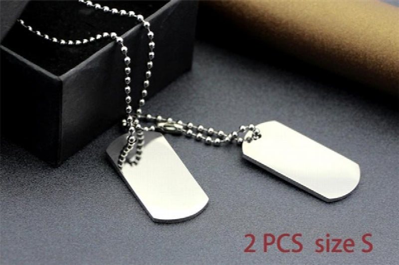 Men Jewelry Dog Tag Pendant Military Army ID Necklace