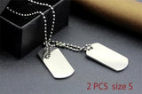 Men Jewelry Dog Tag Pendant Military Army ID Necklace