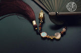 Nature Jade Bead Tassel Fan Pendant Bag Charms