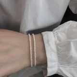 Sterling Silver Pearl Charm Bracelet Delicate Jewelry Gift