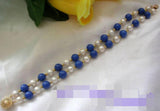Freshwater Pearl & Lapis Lazuli Bracelet