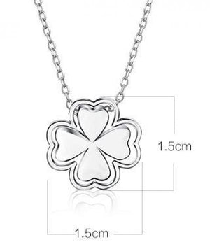 Silver 925 Necklace Girl Jewelry Lucky Princess Clover Pendant Necklaces For Wom