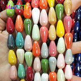 Multicolor Water Droplets Ceramic Beads 20x10mm