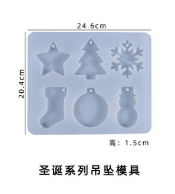 Christmas Snowman Tree Boots Bell Pendant Silicone Mold
