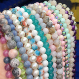 Natural Stone Agtes Amazonite Pearl Jades Hematite Jaspers Tiger Eye Beads