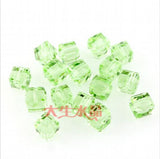 500Pcs 6mm Crystal Glass Beads Favor Spacer Square Beads For DIY Jewelry Making
