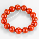 Zheru Agate Chalcedony Red Bead Bracelet Men Women Jewelry