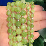 Green Peridot Faceted Stone Round Loose Beads for DIY Jewelry Making