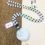 Emerald Jade Carved Unicorn Pendant Necklace