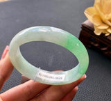Zheru Jewelry Natural Myanmar Jade Ice Light 54mm-64mm Two-Color Bracelet