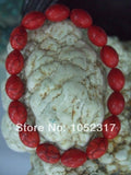 Red Coral Bead Bracelet Elasticity Adjustable Unisex Gift