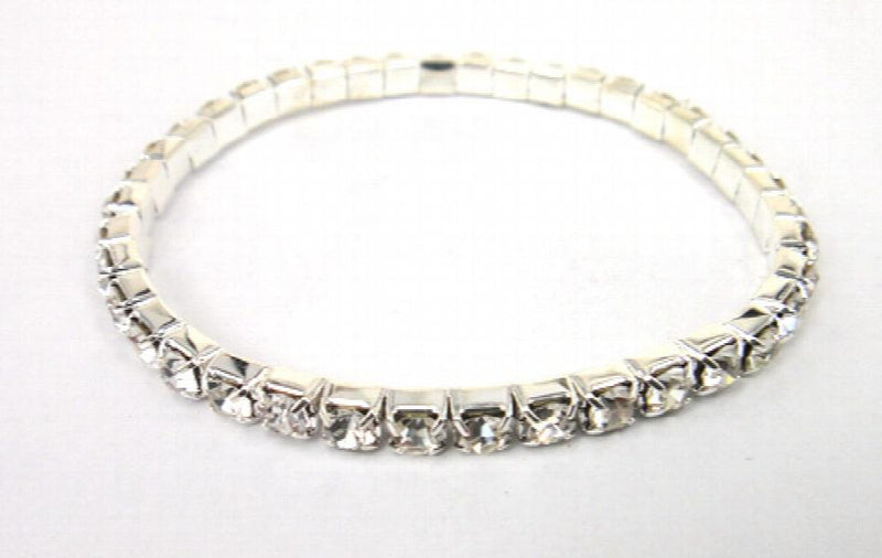 1 Row Crystal Cup Chain Stretch Bracelet