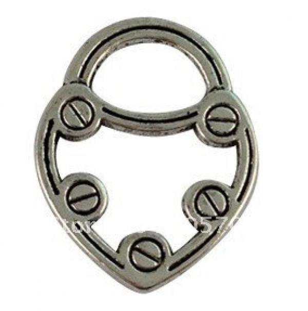 80Pcs Tibetan Silver heart handbag charms A15012