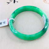 Zheru Jewelry Natural Jadeite Bracelet Green Double 54-62mm Princess Jade