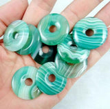 30mm Quartz Crystal Turquoise Opal Donut Pendant for DIY Jewelry Making