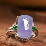 Inlaid Silver Purple Chalcedony Adjustable Ladies Jewelry
