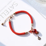 Rose Stainless Steel Lucky Money Bag Red Bracelet Woman Jewelry