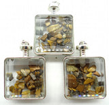 Irregular Gravel Stone & Glass Pendant for DIY Jewelry Making Necklace