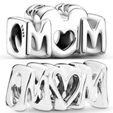 925 Silver Openwork Ings & Mum Heart Bead
