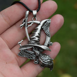 Wiccan Halloween Moon Spider Web Broom Necklace