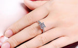 Square Crystal Zircon Rings Wedding Band Lady Accessories