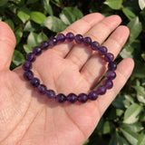 Fengbaowu Amethyst Bracelet 128 Faceted Beads Quartz Healing Stone Jewelry
