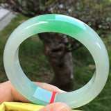 Natural Burmese Emerald Green Two-tone Bangle Princess Jewelry