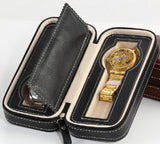Personalized Brown PU Leather Bracelet Watch Storage Travel Case